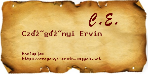 Czégényi Ervin névjegykártya