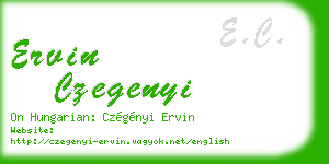ervin czegenyi business card