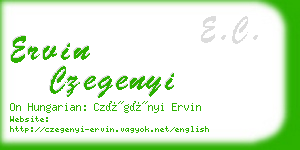 ervin czegenyi business card